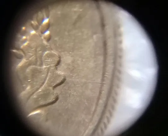 (3248) 10 копійок 2008 розкол від канту до правого нижнього листа на аверсі (10 копеек 2008 брак) Ціна