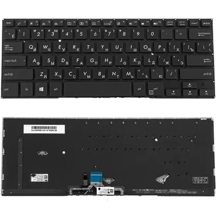 фото, Клавіатура для ноутбука ASUS (UX461 series) rus, black, без фрейма, подсветка клавиш