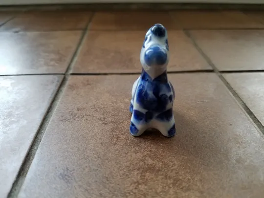 Коник лошадь кінь фігурка біло блакитна статуетка порцелянова Гжель Вживане Продаж