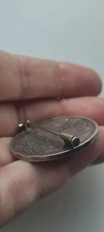 Купити 1843 год брошь монета роялиста сторонника Луи Филиппа,серебро, ручная ювелирная работа, kl957