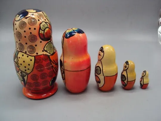 Купити Матрешка дерево 5 кукольная роспись матрешки высота 3,9 см, 6 см, 9,4 см, 12,7 см, 16 см №11003