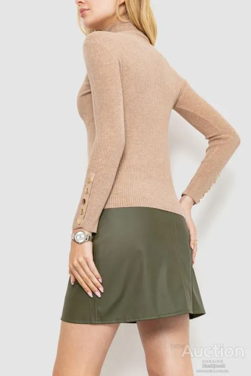 Гольф женский в рубчик, цвет бежевый, 204R036 Продаж