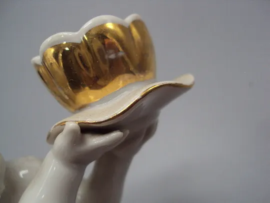 Подсвечник фигура фарфор Германия Metzler with ortloff 1940 мальчик путти ребенок 14,5 см №15457 Характеристики