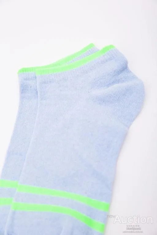 Женские короткие носки, голубого цвета с полосками, 167R221-1 З аукціону