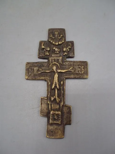 Крест распятие пластика бронза размер 10,3 х 5,9 см №13897 Ціна