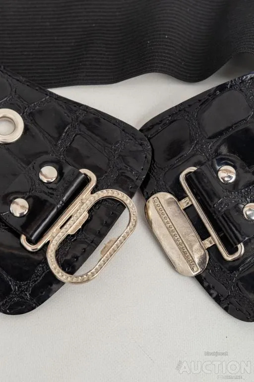 Ремень-пояс женский широкий резинка, цвет черный, 196R55TOW1 Продаж