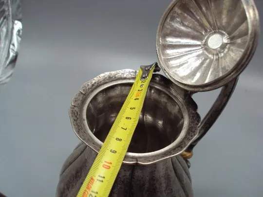 Чайник заварник серебро 800 проба вес 966 грамм высота 21,5 см, с крышкой 26 см №13662 Характеристики