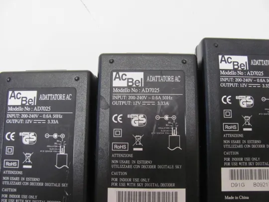 0784 адаптер живлення ACBEL AD7025 12V 3.33A  3 шт НІМЕЧЧИНА Інтернет-аукціон