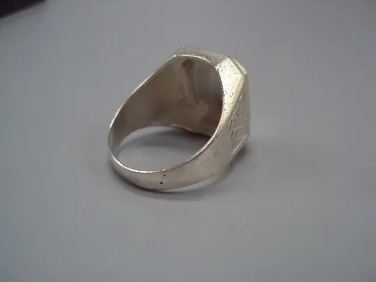Кольцо перстень прямоугольник печатка серебро Украина вес 11,29 г 21-21,5 размер 21х18,5х15мм №15437 Інтернет-аукціон