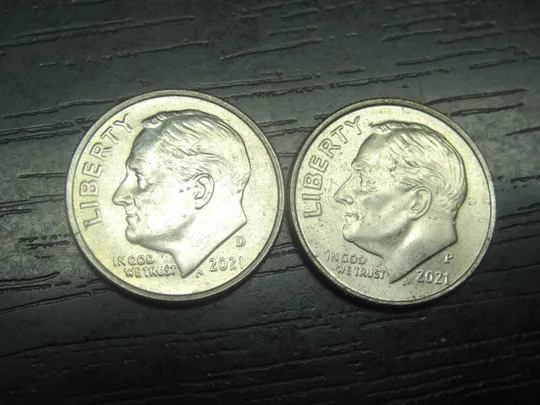 1 дайм 2021 США (два різновиди) Ціна