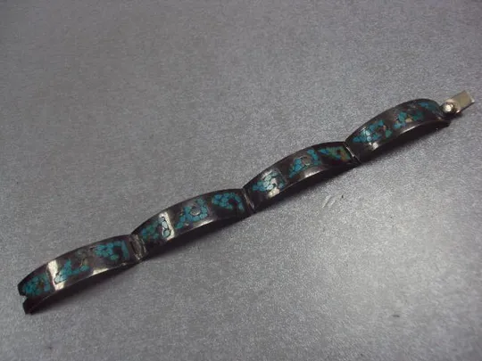 Женский жесткий браслет эмаль серебро вес 16,91 г Ціна