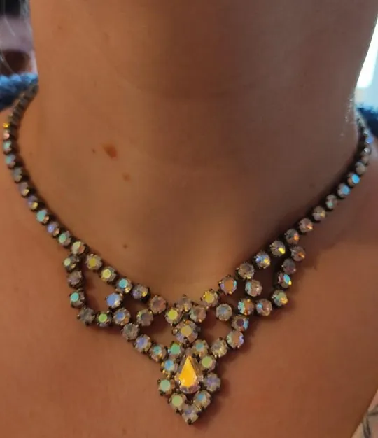 Колье винтажное Аврора Бореалис Чехословакия 1970-е bl534 Де купити