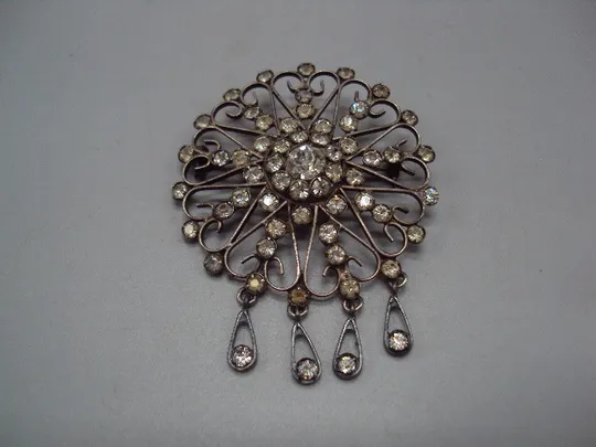 Брошка цветок с висюльками брошь цветочек серебро 875 проба ссср вес 9,15 г высота 5,5 см №15942 Ціна