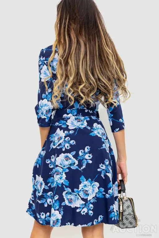 Платьес поясом, цвет сине-голубой, 230R032-5 Продаж