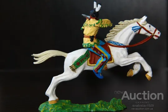 индеец стрелок на скачущей лошади ELASTOLIN 70мм ФРГ №54656 Продаж