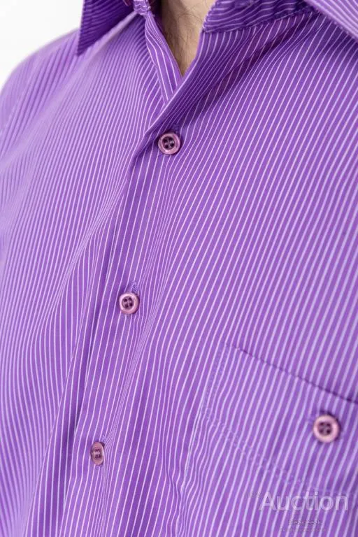 Рубашка мужская в полоску, цвет сиреневый, 131R140129 Інтернет-аукціон