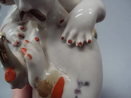 Фигура фарфор Полонное ЗХК баба на сундуке А мій милий чорнобривий пара двое на сундуке 23 см №10538 Інтернет-аукціон