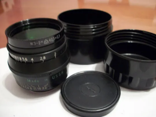 Объектив Юпитер-8, М-39, черный, Made in USSR, No-7474433, футляр, светофильтр, крышка, чистые линзы Ціна