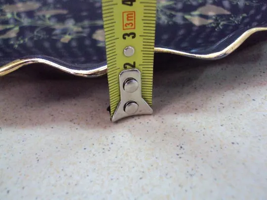 Поднос черный фарфор полонное узор цветы позолота диаметр 32,3 см №11675 Недорого