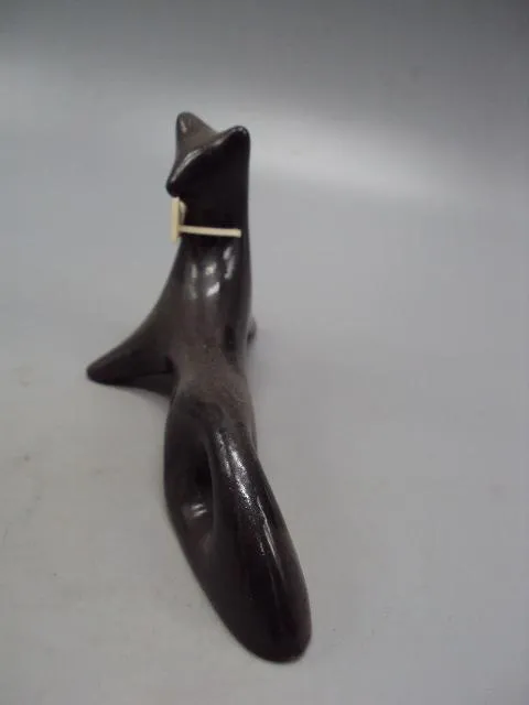 Фигура керамика черный кот статуэтка котик с бантом кошка с бантиком винтаж размер 8,4 х 14,4 см №47 Недорого