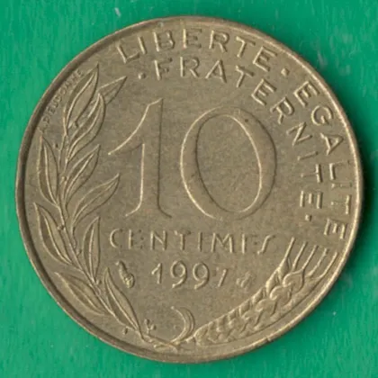фото, 10 сантимів 1997 року Франція [М]