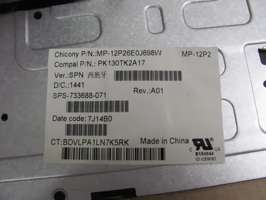 ноиер0612-3 клавіатура  ДОНОР 733688-071  для HP EliteBook ZBOOK 15 G2  оригінал Недорого