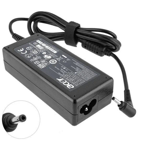 Купити Блок живлення для ноутбука ACER 19V, 3.42A, 65W, 3.0*1.0мм, S5 series, L-подібний роз'єм, black (без кабеля!)