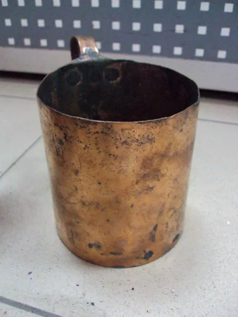 Кружка медь старая высота 11,5 см, диаметр 10,9 см №261 Недорого