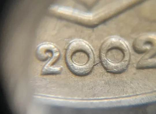 (1245) 10 копійок 2002 розкол у році випуску на аверсі (10 копеек 2002 брак) Продаж