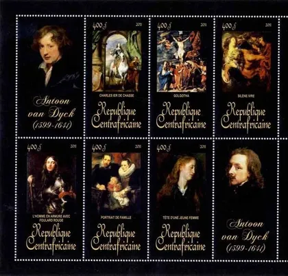 фото, ЦАР-Живопись- Антуан Ван Дейк -2011.Чистый  красивый М/Лист.MNH.
