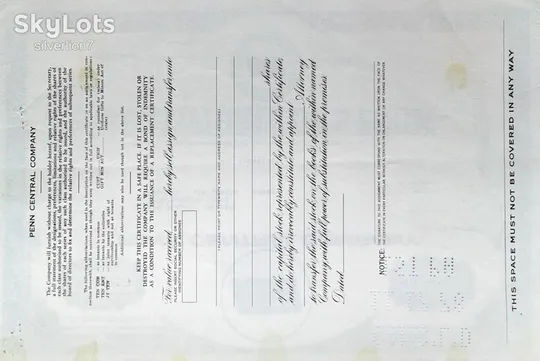 Купити Акція Сертифікат на 1000 Акцій Penn Central Company 1978 США Mt 13