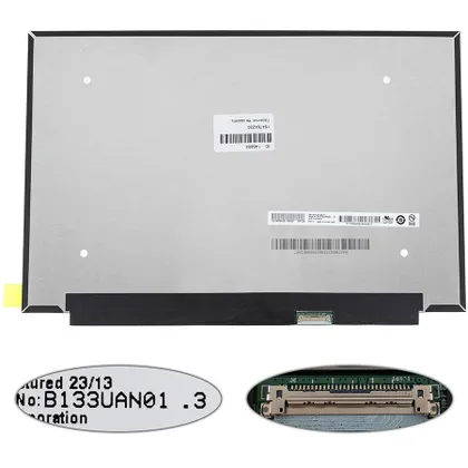 фото, Матриця 13.3" B133UAN01.3 (1920*1200, 30pin(eDP, IPS), LED, SLIM(без планок та вушок), матова, роз'єм праворуч внизу) для ноутбука