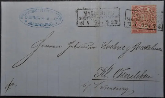 Германия Norddeutscher Магдебургская почта Письмо 1869 Ціна