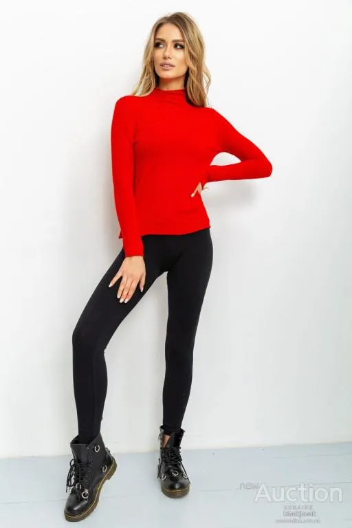 Купити Гольф женский трикотажный, цвет красный, 131R152034