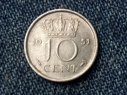 Нидерланды, 10 центов (1951 г.) Ціна