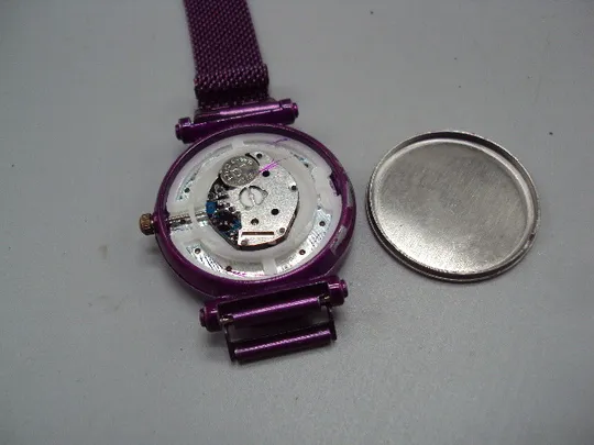 Женские фиолетовые наручные часы Skmei quartz кварц механизм GL68 магнитный браслет №15892 На торгах