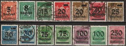 фото, 1923 - Німеччина - Стандарт - Деномінація Mi.277-296 _46,30 € _гаш