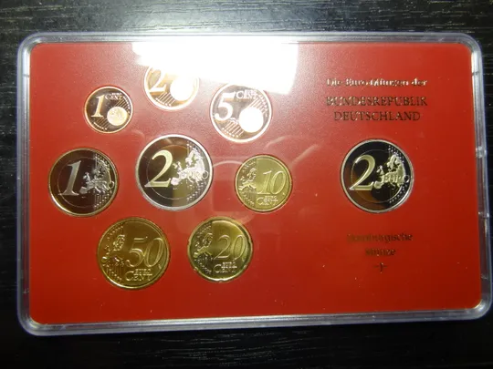 Купити Комплект євромонет Німеччини 2010 J (повний комплект+ ювілейна) UNC