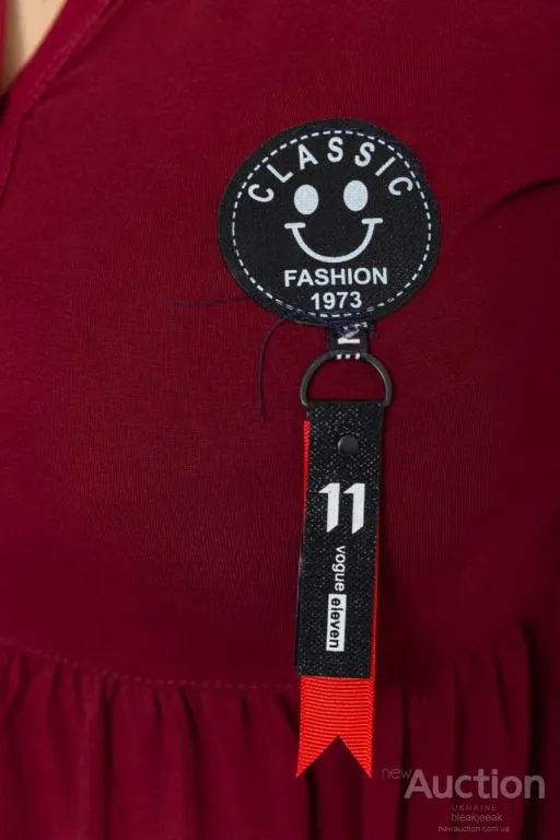 Платье свободного кроя, цвет бордовый, 231R6444 Інтернет-аукціон