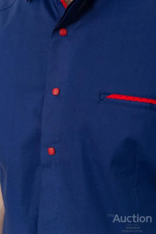 Рубашка мужская, цвет темно-синий, 214R7113 Де купити