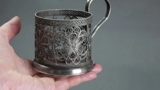 Подстаканник ажурный советский мельхиор скань БУ радянський підстаканник Характеристики