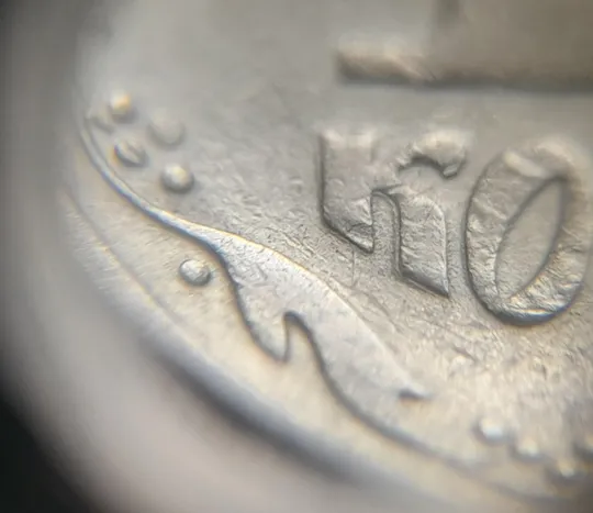 (7712) 10 копійок 1992 2.1ВАм зминання на реверсі + ступінчастий кант на аверсі та реверсі (10 копеек 1992 2.1ВАм брак) 2.1ВАд Продаж