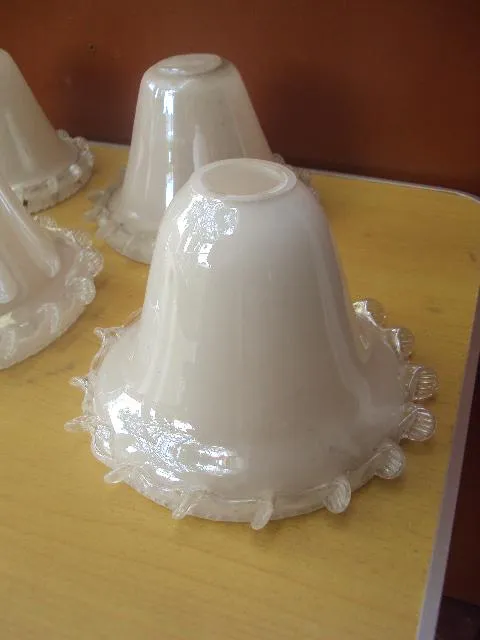 Плафон польский, плафоны белые Польша стекло большие лот 6 шт 14,5 см высота №3257 Інтернет-аукціон