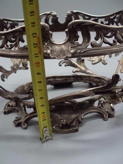 Фруктовница серебро 800 проба вес 1,490 кг размер 15,4х14х15,2х22 см внутр. 21х26 см №13483 Недорого