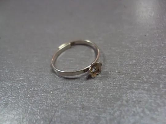 Кольцо женское цветочек на ногу серебро 925 проба вес 0,68 г безразмерное №10726 Ціна