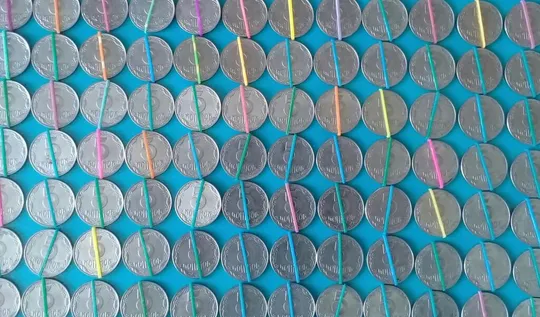 (1013) 5 копійок 1992 повороти (порушення соосності) - 168 монет одним лотом, опт (5 копеек 1992) Де купити