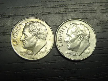 фото, 1 дайм 2005 США (два різновиди)