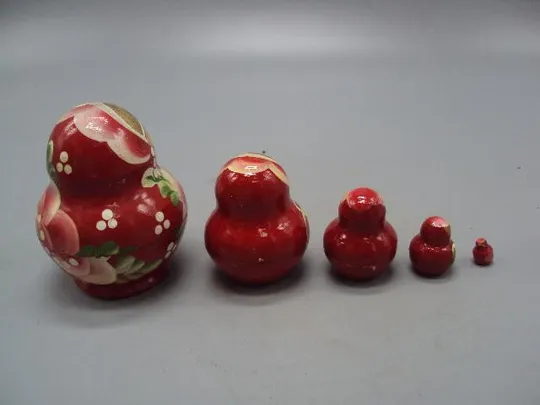 Матрешка дерево матрешки высота 1 см, 2 см, 3,4 см, 4,7 см, 6,8 см №13806 Недорого