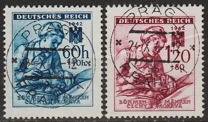 фото, 1942 - Рейх - Богемія - Червоний Хрест Mi.111-12 _гаш