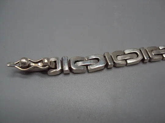 Браслет унисекс плетение улитка серебро 925 проба Мехико вес 34,29 г длина 29 см ширина 8 мм №15571 Продаж